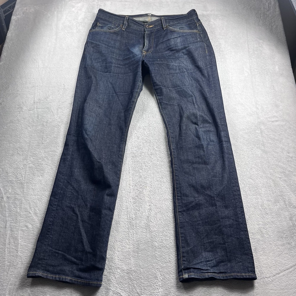 7 For All Mankind Dark Blue Straight Jeans